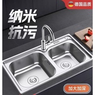 SUS304 Kitchen Sink Single Double Sink Silver Thickness 304/201 Stainless Steel Sink