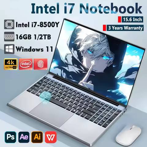 15.6"Ultra-Thin Laptop Intel Core i7 8500Y 16GB RAM 1TB 2TB SSD Notebook Backlight Computer PC Windo