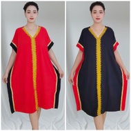 Dress borneo premium kain CEY fit to 100kg Dada 50-52inch panjang 105cm