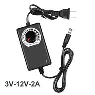 Adjustable Power Adaptor Dimmer 3V-12V 2A Switching Power Supply Adjustable Adaptor Dimmer AC TO DC