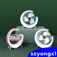 [Szyongx1] Desktop Table Fan Portable Desk Fan 3 Speeds with Light 180 Adjustable Tilt Desk USB Fans Small Quiet USB Desk Fan for Summer