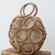 2025 Beg Pantai Baharu Beg Jerami Beg Tangan Tenun Wanita Beg Roda Bulat Beg Wanita