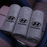 Suede Microfiber Towel Car Logo Wash Cleaning Rag Cloth For Hyundai Genesis N-LINE I10 I20 I30 I40 I