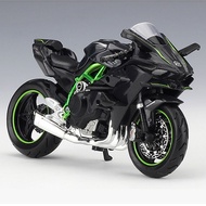 Mô hình động cơ cho 1:18 Kawasaki Ninja H2R Iron Motorcycle Racing Hợp kim mô hình tĩnh Đồ chơi