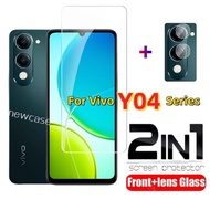 2in1 Screen Protector Tempered Glass For Vivo Y04 Y03 T 4G 2025 VivoY03 Y03t VivoY04 Y 04 03 Tempere