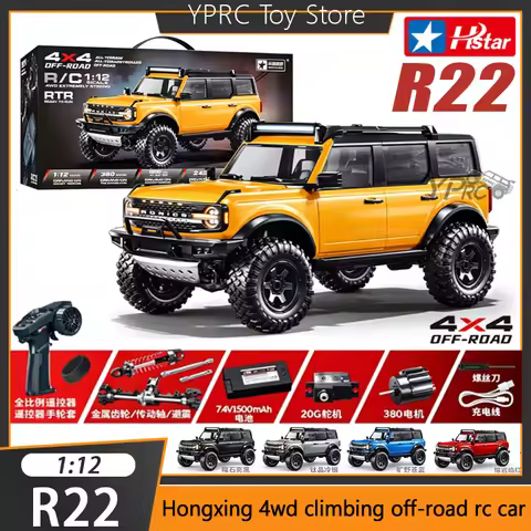 Hongxing R22 Rc Car Bronco 4WD Hstar R22 Rc Crawler All Metal Gears 2.4G Full-Scale All Terrain Offr