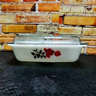 JAJ Pyrex June Rose Oblong Space Saver Casserole