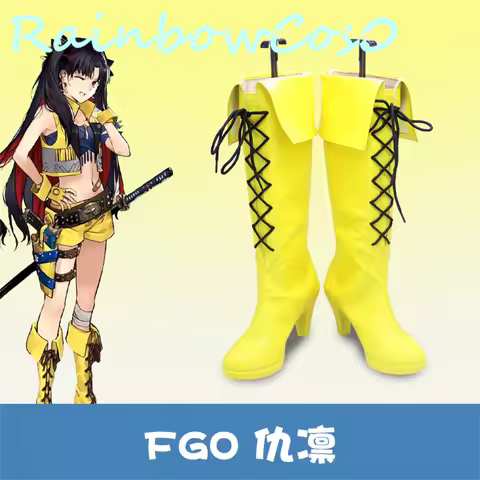 FGO FateGrand Order Archer Rin Ishtar Cosplay Shoes Boots Game Anime Party Halloween Chritmas Rainbo