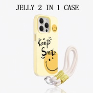 GANTUNGAN 2 In 1 Yellow Jelly Smiley Fixed HangerTALI Case Realme C100i C100x C100 4G P3 Lite Note 8
