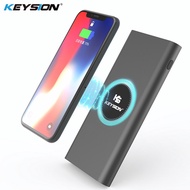 KEYSION 10000mAh Power Bank Fast Charging Phone External Battery Metal Qi wireless charger Powerbank