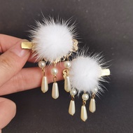 Ancient Chinese Style Headdress Hanfu Ancient Style Mink Hair Clip Hair Ball Hair Accessories Tassel
