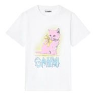 GANNI Women's Neon Kitty Tee 600075441