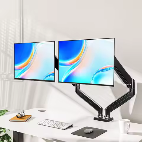 Dual Monitor Stand with C Clamp Monitor Desk Mount Holds Up To 19.8lbs Monitor Arm Desk Mount for 13