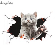 SHENGDA Simulation Cats Car Sticker, 3D Cat Universal Car 3D Cat Stickers, Car Accessories PVC Creat