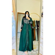 DAILY DRESS WOVEN AJYAD BOTTLE GREEN BY FAREECHA_LATEST FAREECHA GAMIS_LATEST WOVEN GAMIS