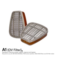 Professional 6051 Organic Vapor A1 Filter Cartridge Ce Sirim Certified Painted Filter For 6001 Serie
