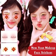 2026 New Year Face Decals Easy-apply Festive Makeup Stickers For Parties Temporary Waterproof M9o6