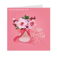 Combo of 4c greeting cards for Women's Day March 8 and October 20 - Gray card 09PN21-9x9cm