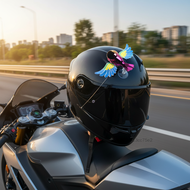 Vjia Flying Bird Ornament For Electric Bike Helmet Wind Powered Flapping Wings Decorative Figure Wit