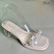 Big size women's shoes 40 41 42 43 44, 7 inch wide heel sandals for women with big feet, women's wid