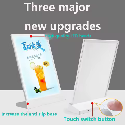 Luminous multi-purpose display acrylic price list A4 design and production table board