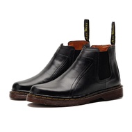 Men's Boots Casual DR MARTENS Smooth Series Varka Slip On High Classic Genuine Leather Black