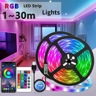 Flexible RGB LED strip lights, 5V USB Bluetooth app control, color changing with 24-key remote, idea