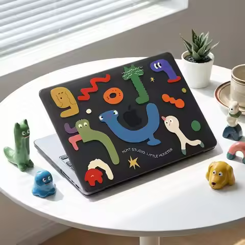 Cute Colorful Little Monsters Y2K Crystal Laptop Case For Macbook Air 13.6 M4 NEO 15 M3 For Mac Book