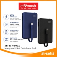 MYMOSH EB-45W102X 45W Fast Charging Power Bank Built-in USB-C Cable PD3.0 QC5 Portable Power bank (B