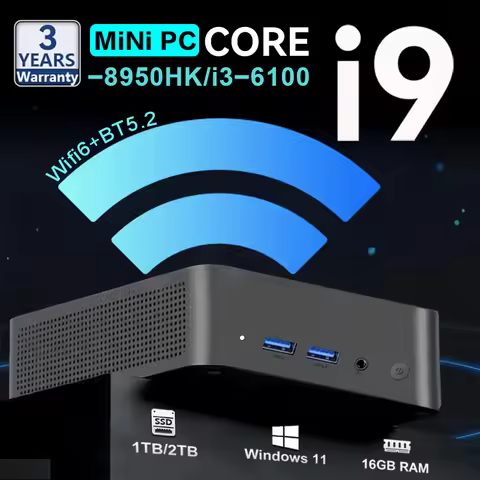 MINI PC Windows 11 Pro Core i9 8950HK/i3 6100 Gaming office study Pc laptop bag 16GB RAM 1TB 2TB SSD