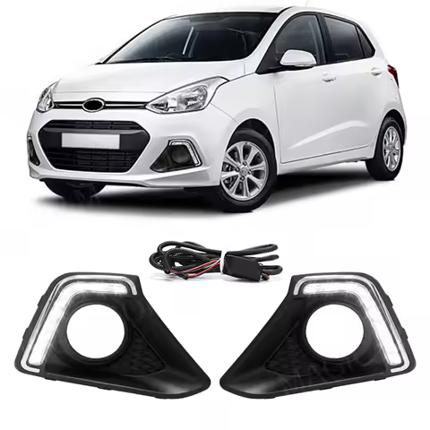 For Hyundai I10 GRAND 2014 2015 2016 DRL Daytime Running Lights Led Fog Lamp Bezel White Waterproof 