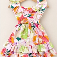 Flutter Sleeve Tiered Dress