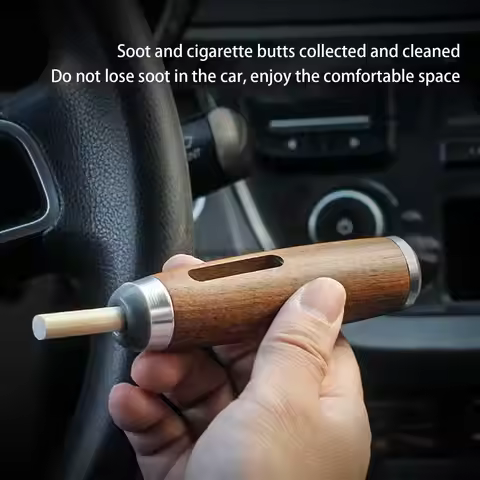 Portable Ashtray Mini Car Ashtray Anti Soot-flying Cigarette Cover Anti-ash Luxury Wood Cigarette Ho