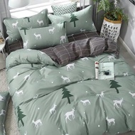Imported White Pine Tree poly cotton bedding set of 4 Blanket, sheet, 2 pillowcases