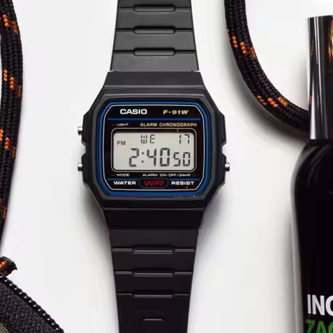 Casio F-91W Original Design Digital Watch Waterproof LED Wristwatch with Daily Alarm & Hourly Chime