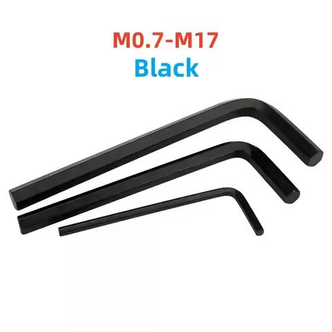 M0.7-M17 Allen Keys Hex Wrench L Shaped Black Flat Head Hexagonal Keys Home Hand Tools L-type Repair