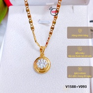 Luxury V1588 + V093 women's necklace with high-quality stones creates a perfect highlight for every 