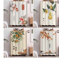 New Chinese Style Cabinet Curtain Sundries Slide Rail Dust Curtain Cabinet Curtain Free Punch Track Curtain Curtain Bookcase Cloth Curtain