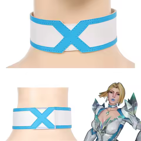 Emma Frost Necklace Cosplay Costume Game Rival Cosplay Disguise Fantasia Clothing Blue White Neck La