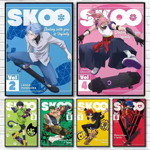 Anime Cool Boy S-Sk8 The Infinity Poster Self-Adhesive for Home Bedroom Home Decor High Quality Stic