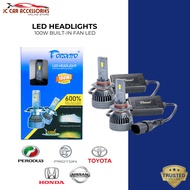 Fordayo LED Headlight 100W H4 H11 HB4 HB3 9012 H1 Myvi Alza Bezza Axia Perodua Proton Toyota Honda N