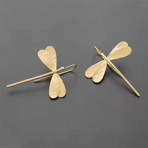 Simple Stereo 3D Dragonfly Drop Earrings Trend Ladies Long Earrings For Women Party Wedding Jewelry 