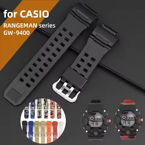 TPU Rubber Watch Strap for CASIO RANGEMAN Series GW-9400 Waterproof Pin Buckle Watchband Sport Brace