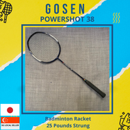 (SG LOCAL SELLER) OFFER! GOSEN POWERSHOT 38 GRAPHITE BADMINTON RACKET QUALITY RACQUET WITH STRING 25 POUNDS