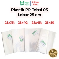 PP Plastic Width 25 Thickness 03 25x35 25x40 25x45 25x50 Transparent Clear Plastic Bags