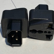 Multi-purpose iec C14 to 3-pin adapter, IEC320-C14 adapter - Convert PDU UPS to power outlet 2&3