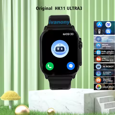 Smart Watch HK11 Ultra3 Schedule Reminder Support TWS Earphone Connect Network Sharing AI Robot Offl