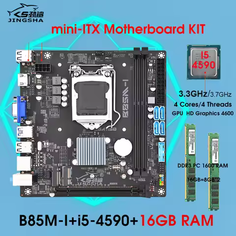 B85 Motherboard Kit set with i5 4590 CPU and 16GB DDR3 RAM Combo Placa Mae Desktop Assembly LGA 1150