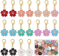 1 Box 50Pcs Stitch Markers Crochet Stitch Marker Enamel Sakura Flower Charms Knitting Crochet Notion