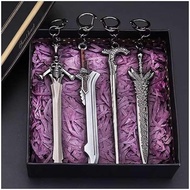 4pcs Dante Devil May Cry Keychains Sword Weapon Keychain DMC Game Creative Gift